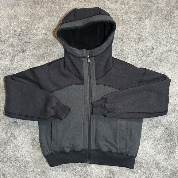Lululemon Short Sweet & Sherpa Jacket Womens L Large Black Reversible Full Zip - Picture 8 of 14